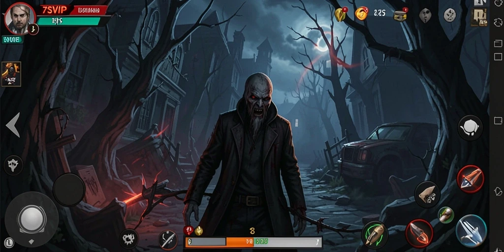 Screenshot gameplay menampilkan suasana mencekam di dalam game Horror.