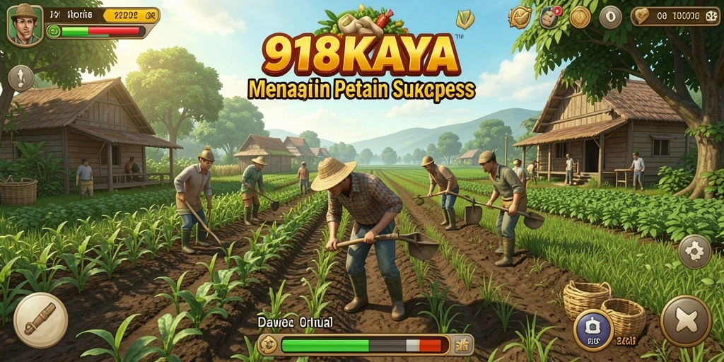 Tampilan utama gameplay 918KAYA yang menakjubkan saat bertani.