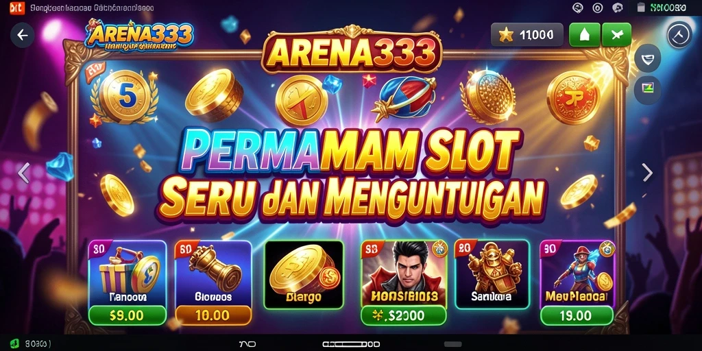 Screenshot utama ARENA333 menampilkan gameplay Slot yang seru.