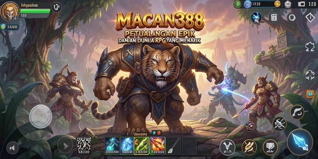 Screenshot menunjukkan karakter beraksi di dunia petualangan RPG.
