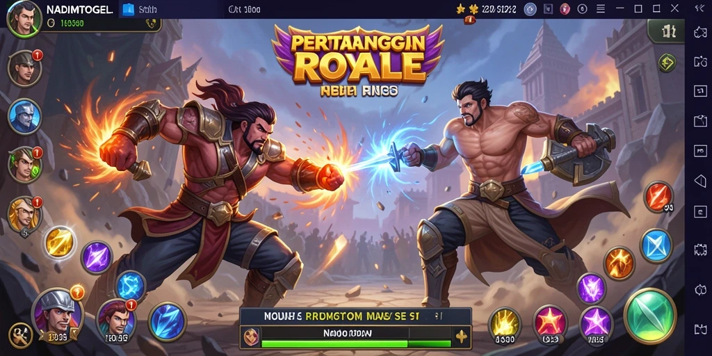 Tampilan gameplay mendebarkan dalam pertempuran Battle Royale.