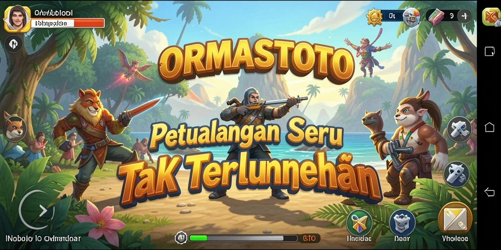 Tangkapan layar gameplay ORMASTOTO menampilkan petualangan yang mendebarkan.