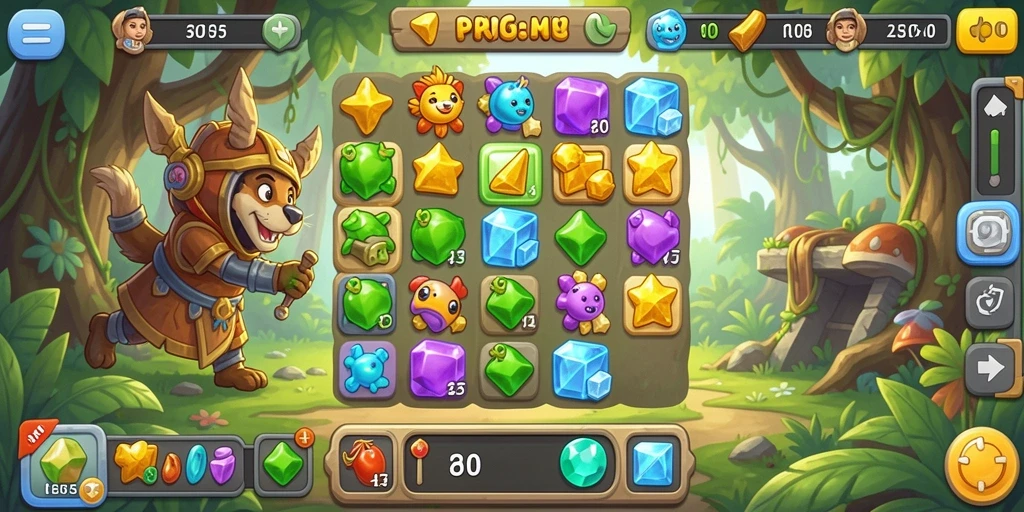 Tangkapan layar gameplay seru PRG007 yang penuh warna.