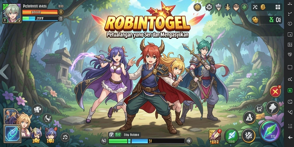 Tampilan gameplay yang memikat dan penuh aksi dalam ROBINTOGEL.
