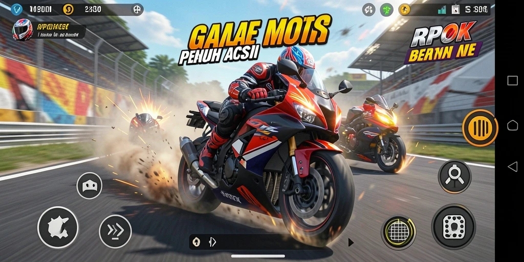 Tampilan mendebarkan saat balapan motor di RPOK.