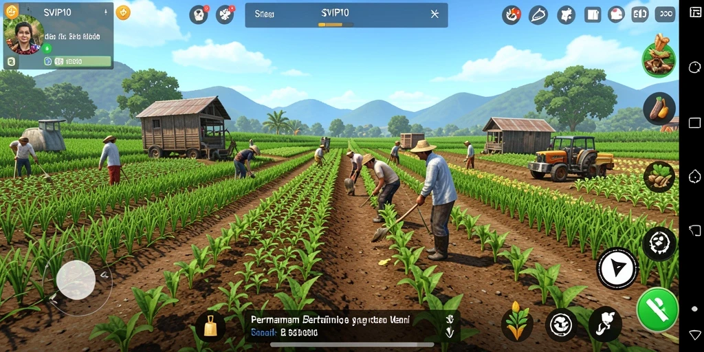 Tampilan gameplay SVIP10 yang menarik dengan ladang subur.